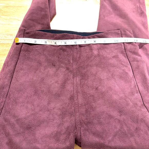 Rag & Bone NWT Embroidered Faux Suede Slim Leg Pants Burgundy Size XS Pull-On - Picture 9 of 13